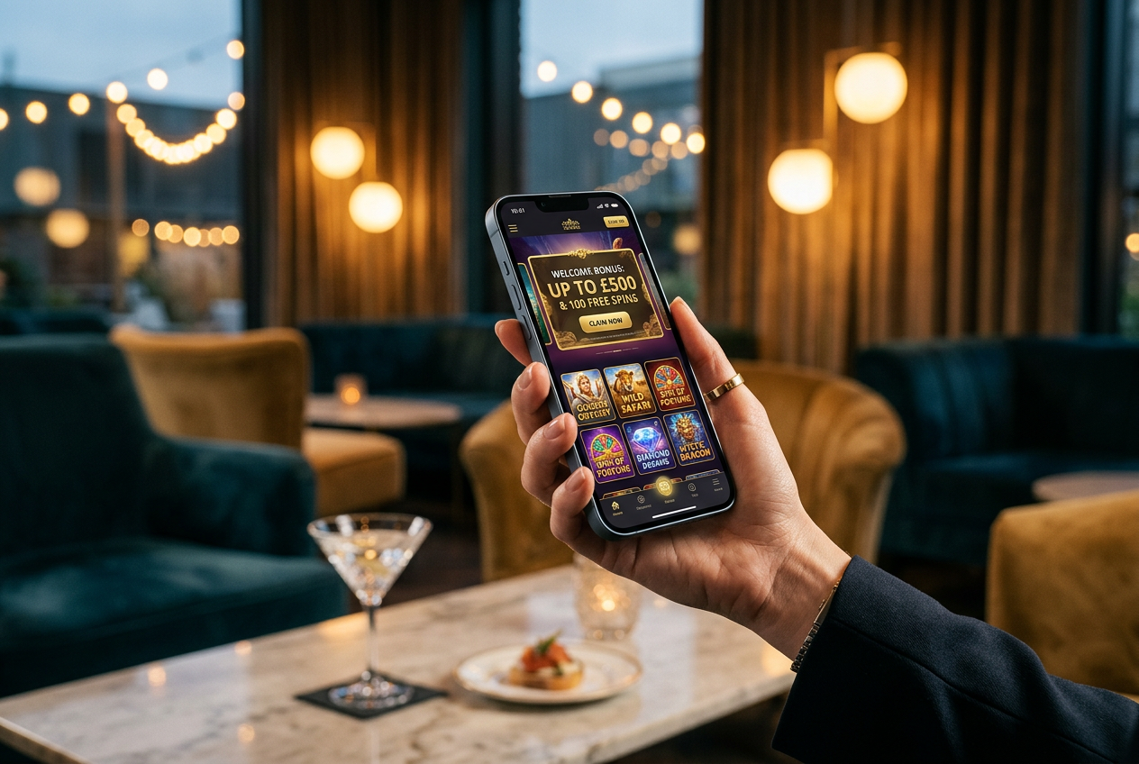 Διεθνή ονλάιν καζίνο σε σύγχρονο smartphone.